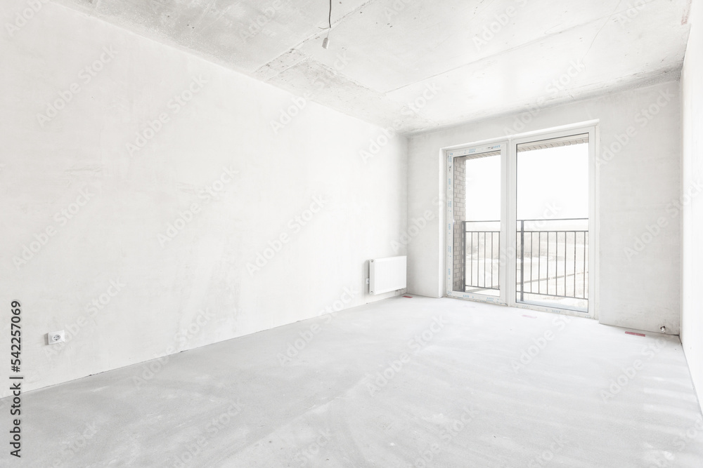 interior of the apartment without decoration in white colors interior of the apartment without decoration in white colors