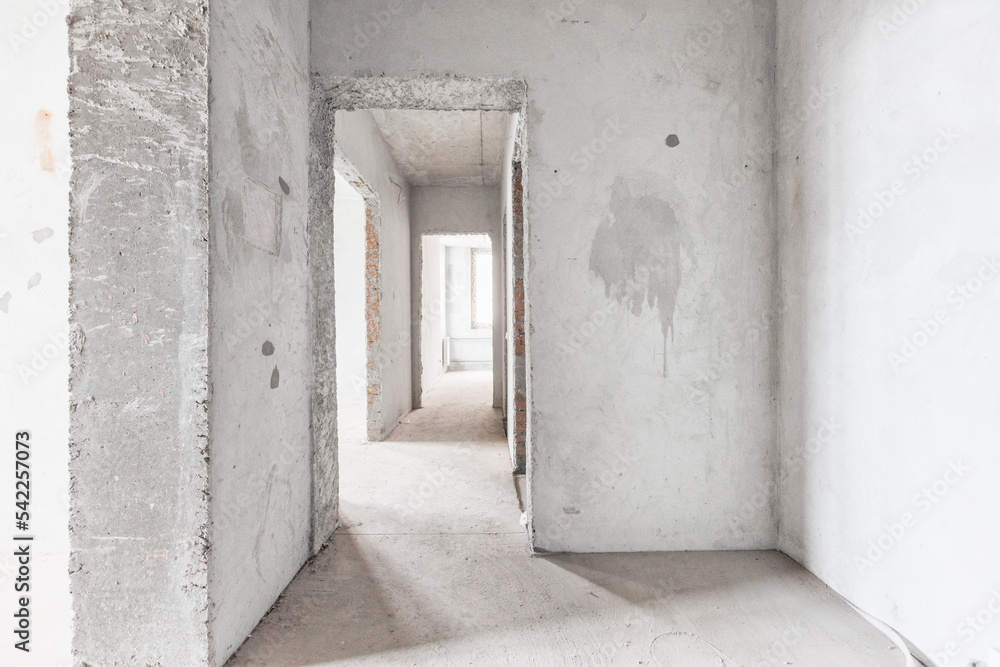 interior of the apartment without decoration in white colors interior of the apartment without decoration in white colors