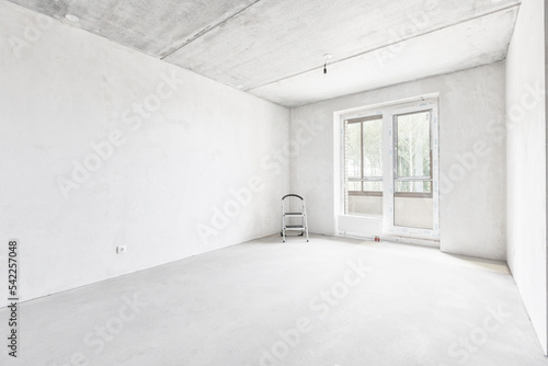 interior of the apartment without decoration in white colors