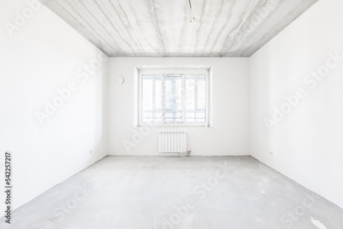 interior of the apartment without decoration in white colors