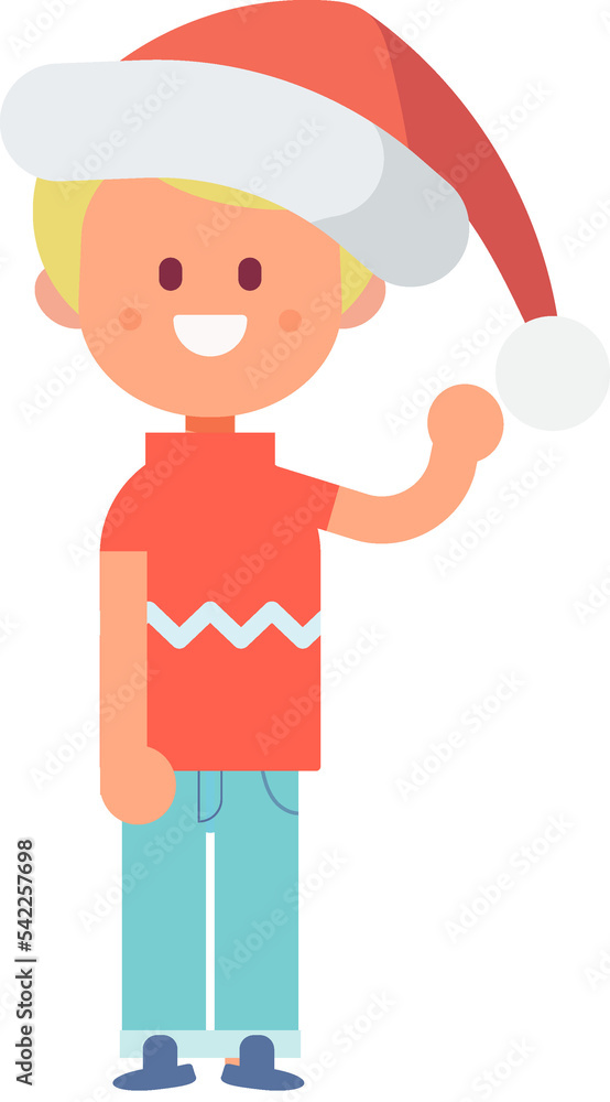People wearing Santa hat illustration. New year People wearing Santa hat illustration. New year