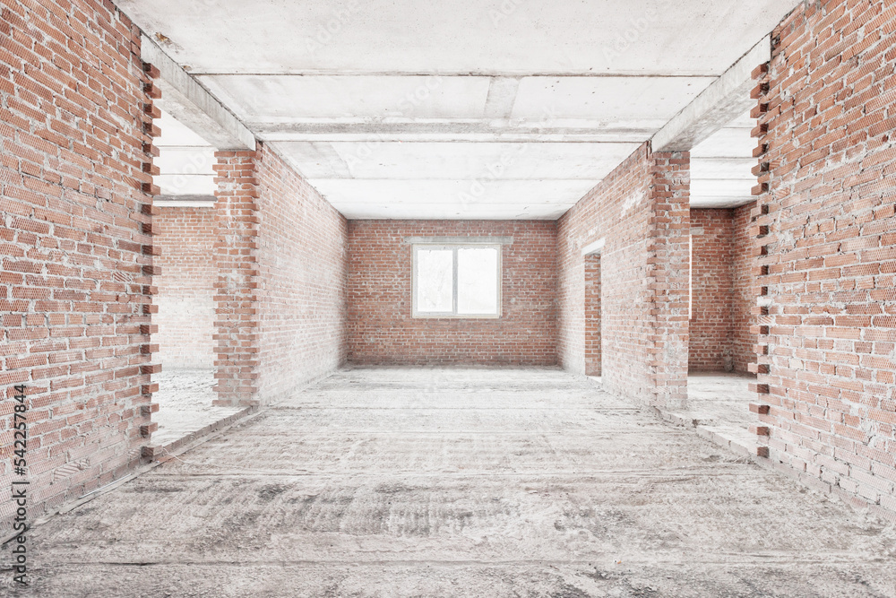 interior of the apartment without decoration in gray colors