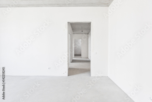 interior of the apartment without decoration in gray colors