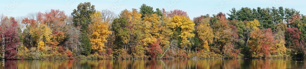 on the lake in fall