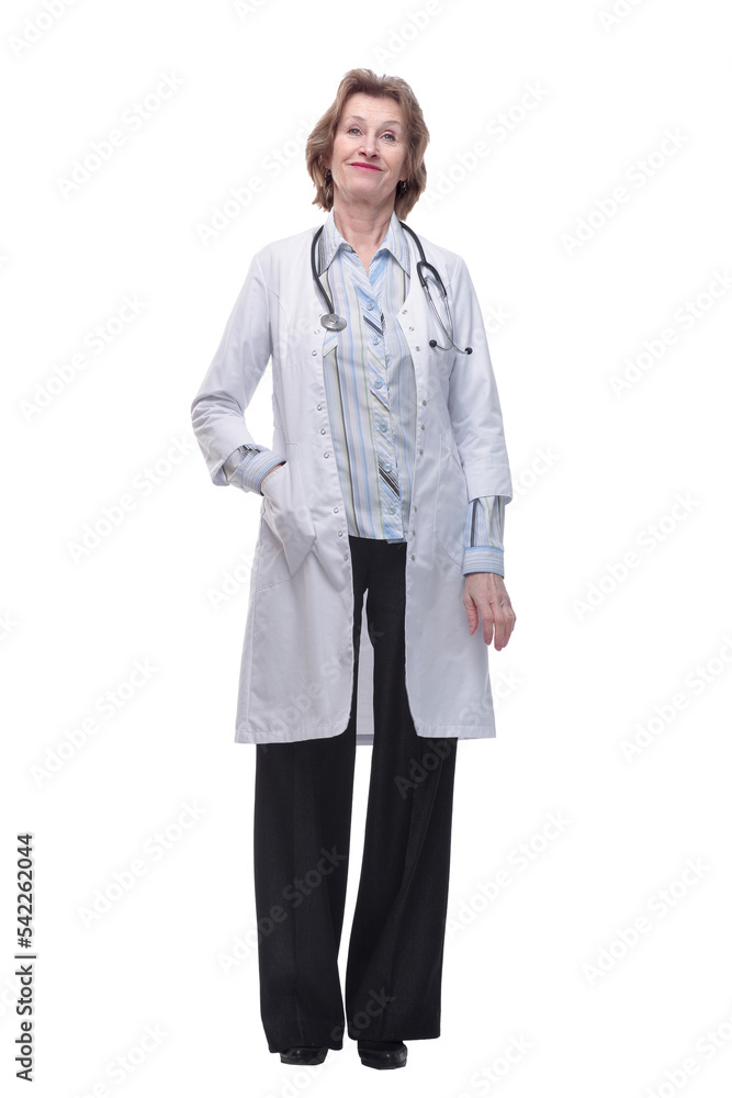 Smiling medical worker with stethoscope and positive attitude Smiling medical worker with stethoscope and positive attitude