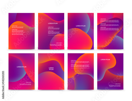 Brochure flyer layouts with abstract colorful background