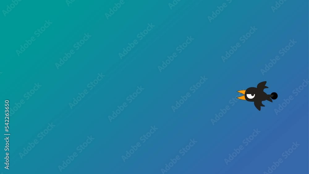 cartoon black bird flying effect background and 2d animation, dots cartoon black bird flying effect background and 2d animation, dots