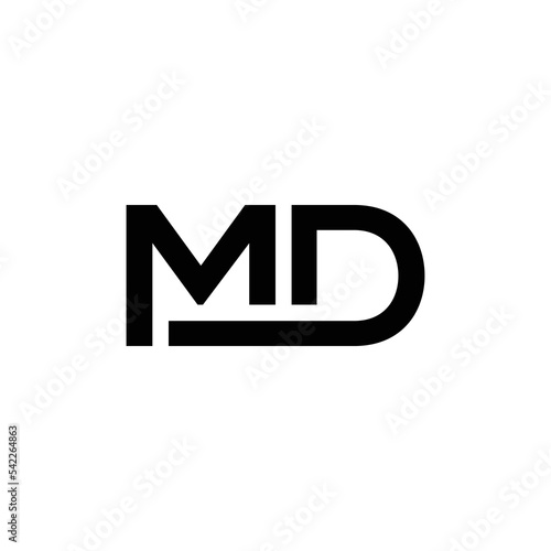 MD letter mark modern vector logo design