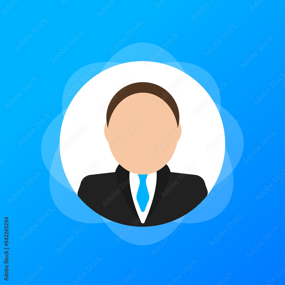 Man icon on a blue background. Vector illustration Man icon on a blue background. Vector illustration