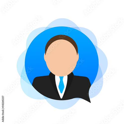 A human icon in the form of an SMS assistant. Vector illustration