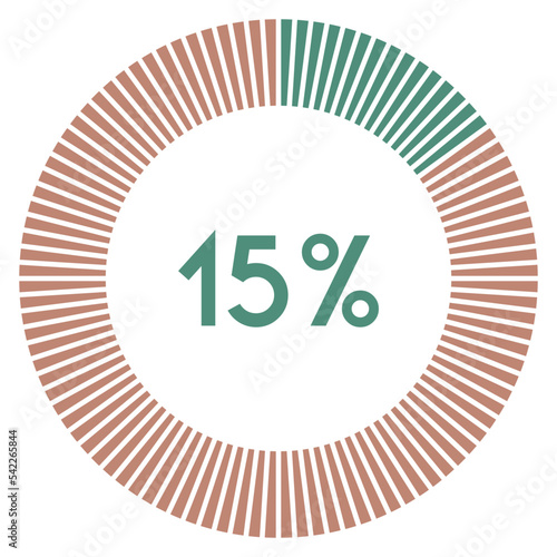 15 percent,circle shape percentage diagram symbol,transparent background.