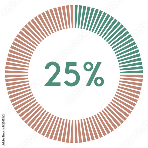 25 percent,circle shape percentage diagram symbol,transparent background.