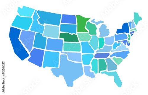 Colorful United States Geo Map 