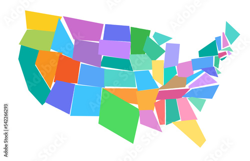 Colorful United States Geo Map 