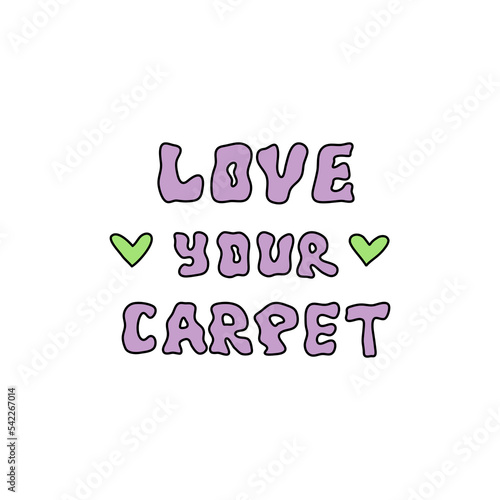 Game flat vector banner. Competition, contest announcing poster design idea cartoon lettering. Illustration of hand drawn lettering about tufting.Unique vector design elements with tufting elements.