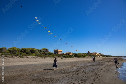 kite on the beach in Italy Tuscany 