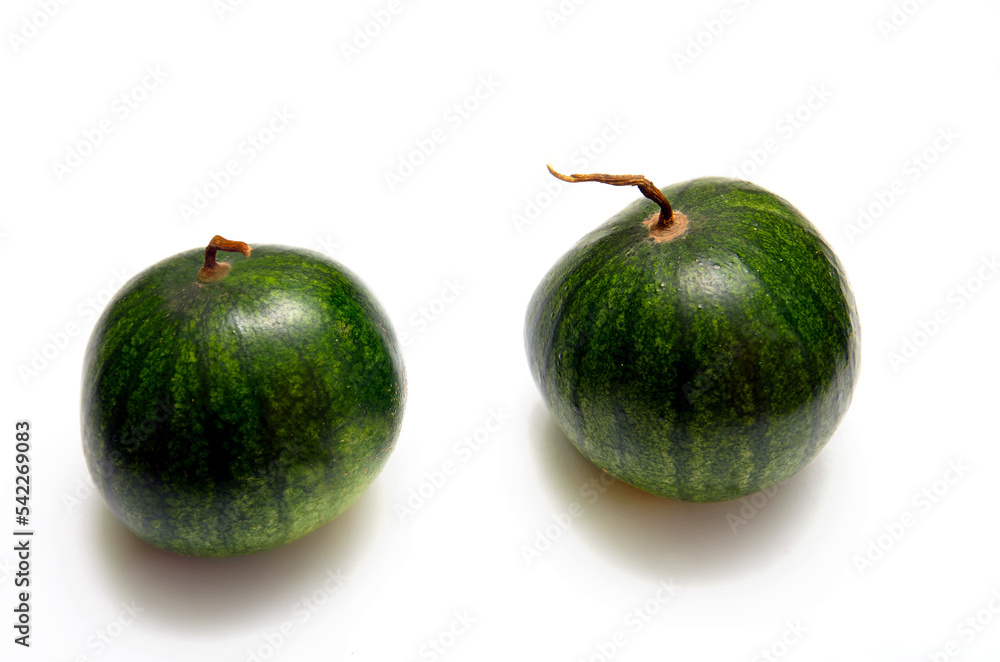 two small watermelons on a light background, watermelons two small watermelons on a light background, watermelons