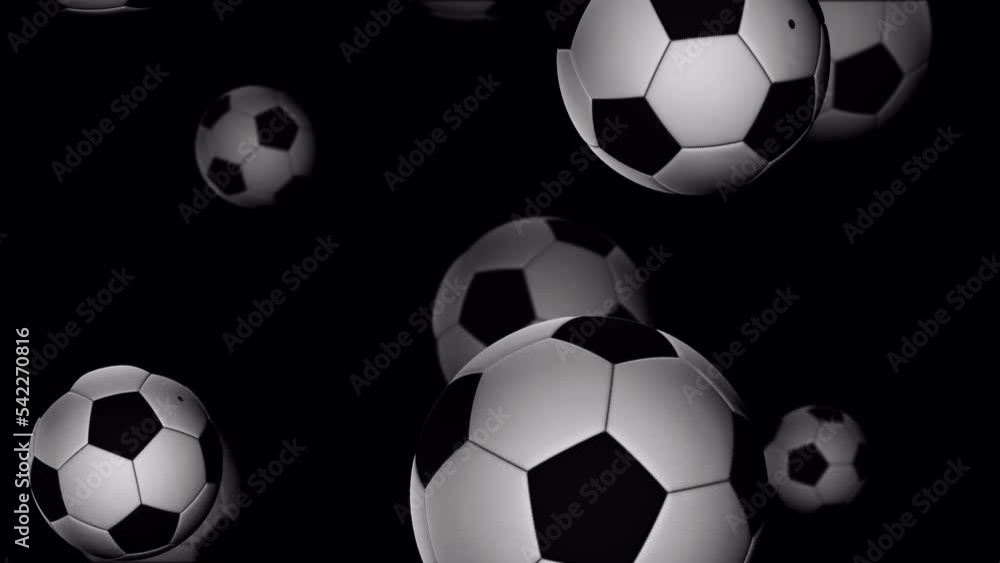 Endless Soccer Balls Falling Down In Seamlessly Looping Transparent Video Background Endless Soccer Balls Falling Down In Seamlessly Looping Transparent Video Background