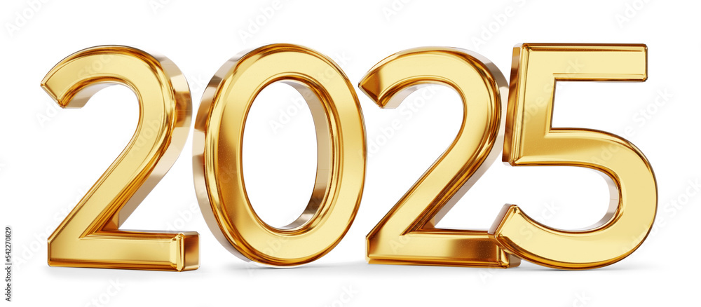 2025 golden new year symbol 3d-illustration 2025 golden new year symbol 3d-illustration