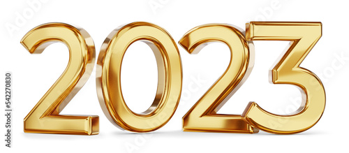 2023 golden new year symbol 3d-illustration photo