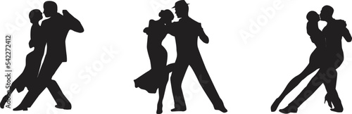 vector silhouette of a couple dancing ballroom dance