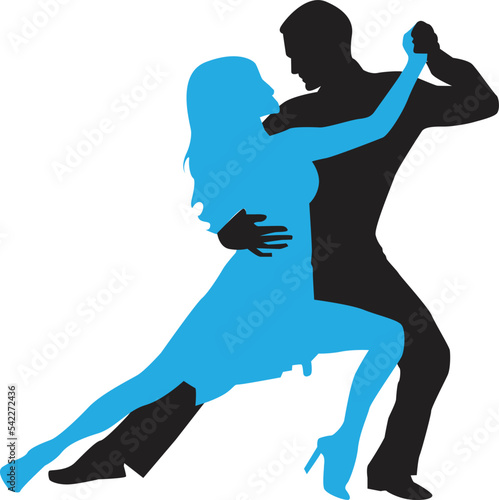 vector silhouette of a couple dancing ballroom dance
