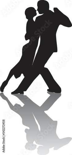 vector silhouette of a couple dancing ballroom dance
