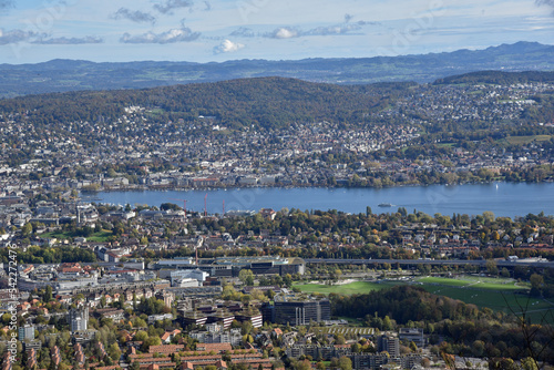 Panaromic views from Uetliberg in Zurich, Switzerland