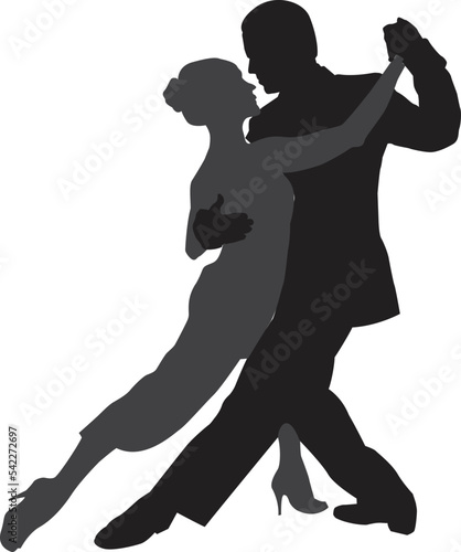 vector silhouette of a couple dancing ballroom dance