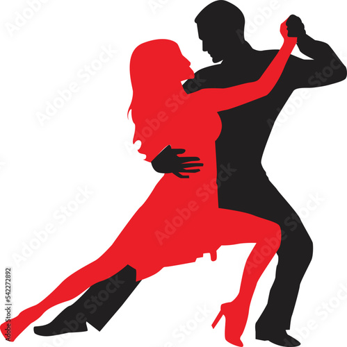 vector silhouette of a couple dancing ballroom dance