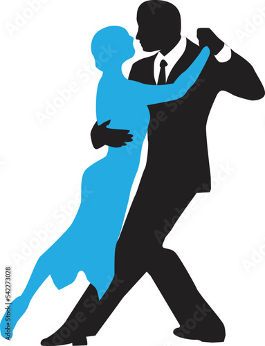 vector silhouette of a couple dancing ballroom dance
