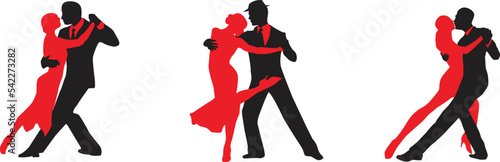 vector silhouette of a couple dancing ballroom dance