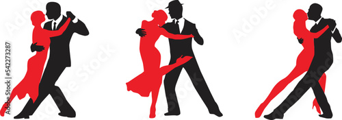 vector silhouette of a couple dancing ballroom dance