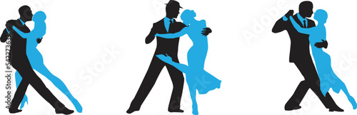 vector silhouette of a couple dancing ballroom dance