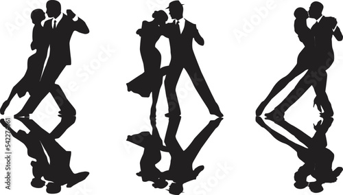 vector silhouette of a couple dancing ballroom dance