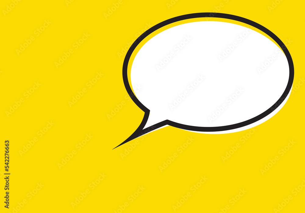 Speech bubble text icon on yellow background vector illustration modern style Speech bubble text icon on yellow background vector illustration modern style
