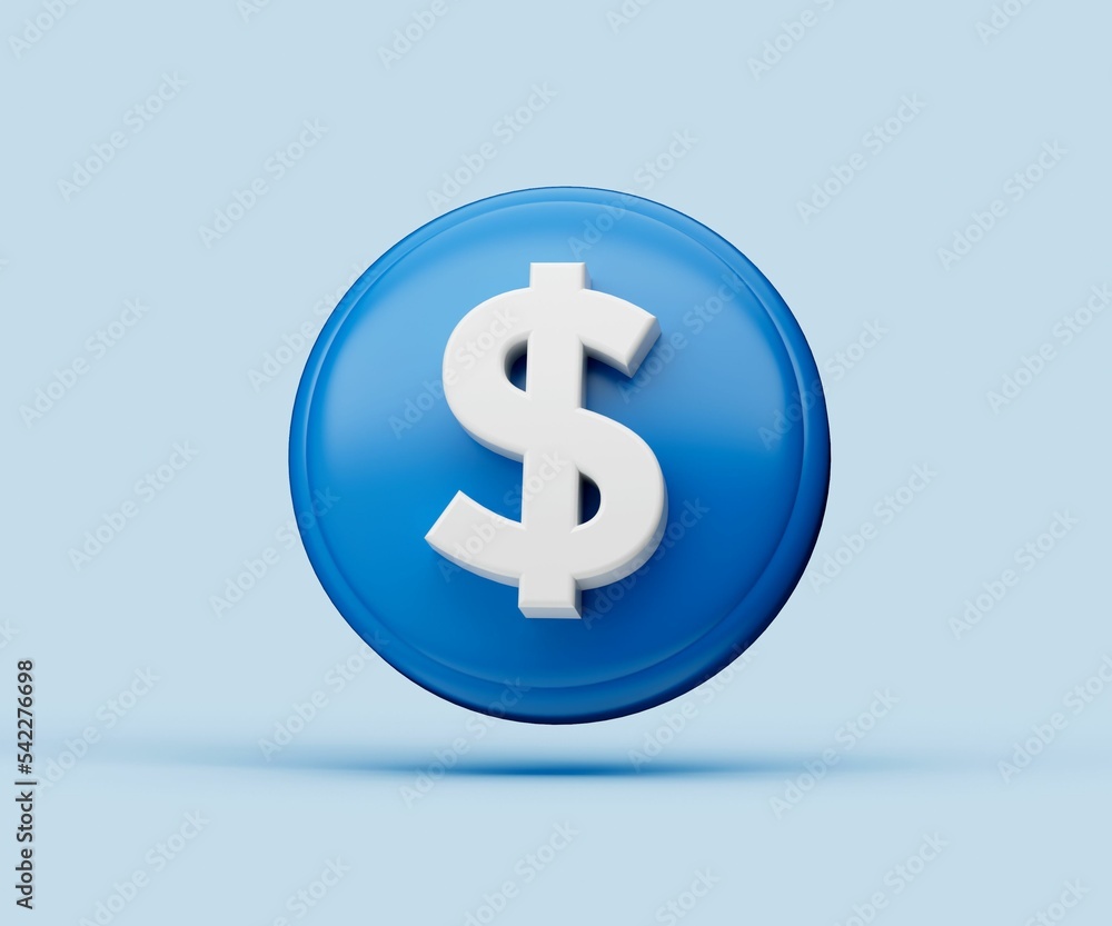 3D illustration of dollar icon isolated on white background 3D illustration of dollar icon isolated on white background