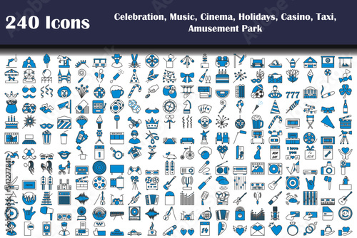 240 Icons Of Celebration, Music, Cinema, Holidays, Casino, Taxi, Amusement Park