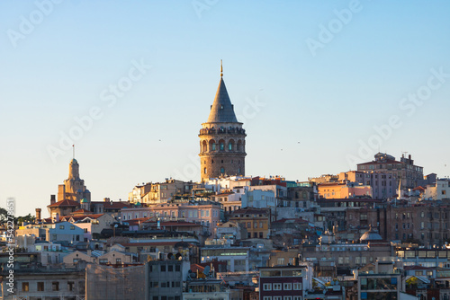 Galata Tower and Karakoy district. Travel to Istanbul background photo