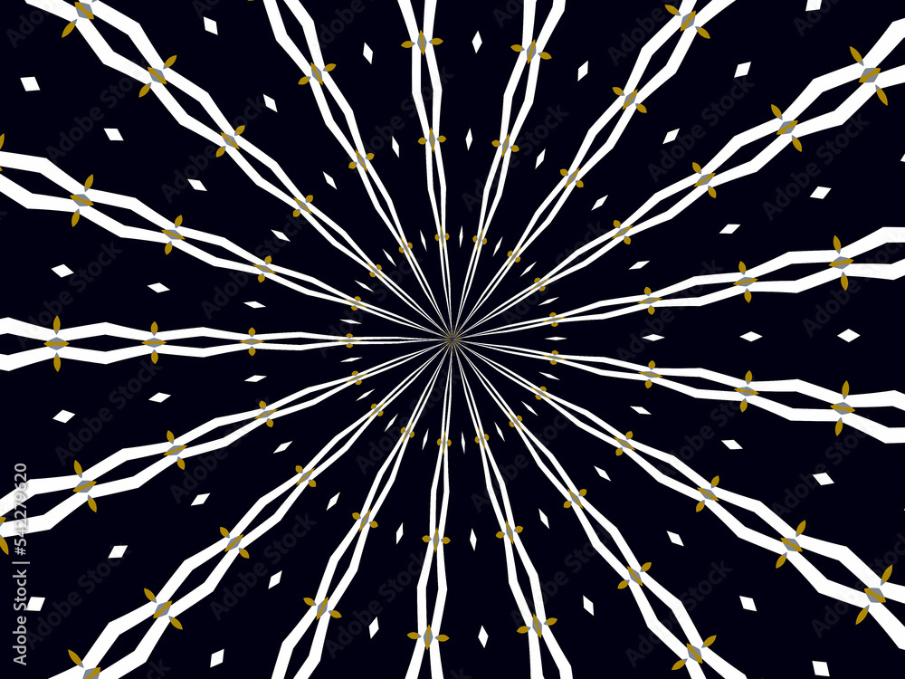 Fototapeta premium Black white star, rays explosion, pattern, mandala, abstract background