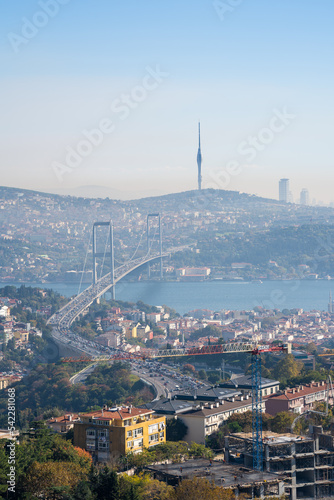 Fotomurale Istanbul Bosphorus and Bosphorus Bridge View Vertical