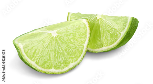 Lime wedges - isolated image