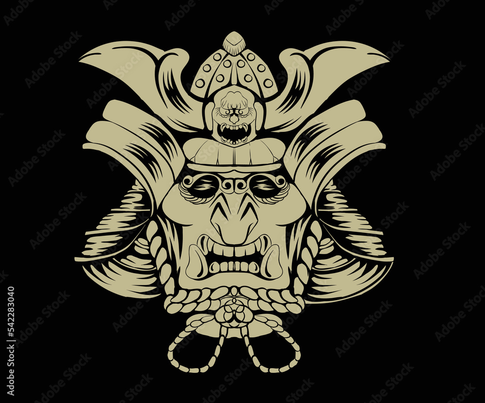 Illustration of the samurai helmet Illustration of the samurai helmet
