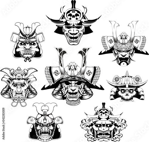 Illustration of the samurai helmet