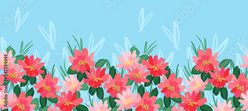 Floral seamless border. Vector design for paper  cover  fabric  interior decor and other