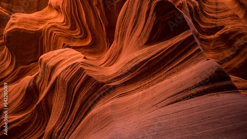 Beautiful shot of the stone erosions in the Antelope Canyon in Arizona