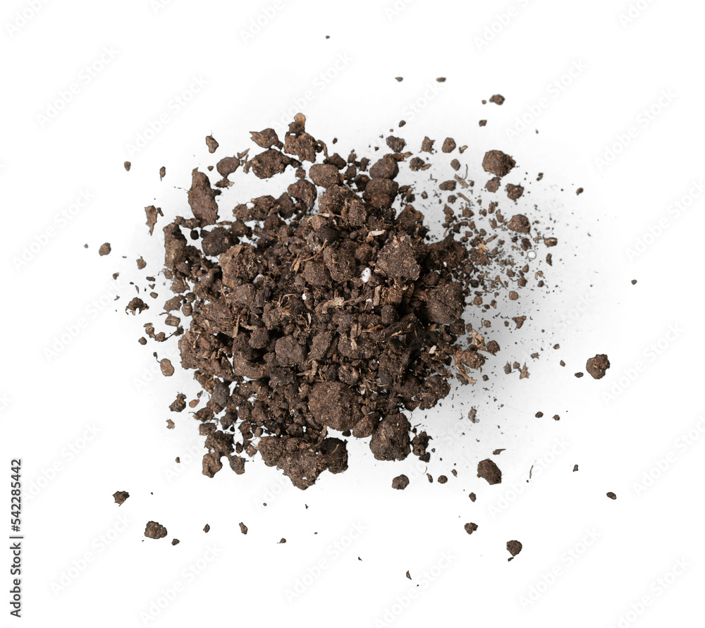 Soil texture background on white Soil texture background on white
