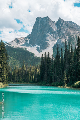 Blue lake Emerald in the Canadian Rocky Mountains