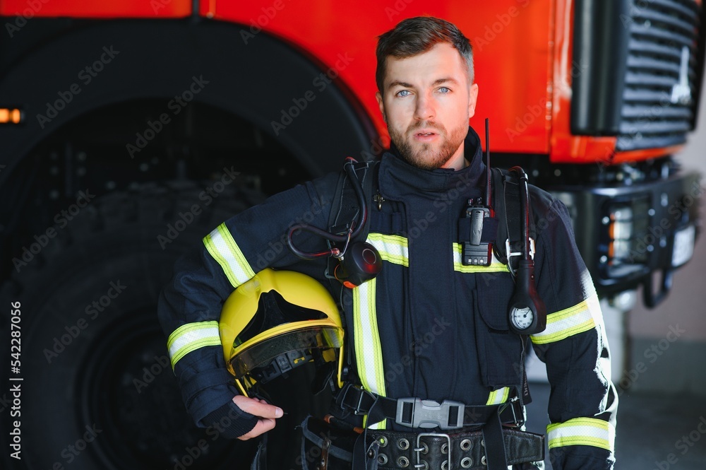 Fireman on duty,under exposed photo. Fireman on duty,under exposed photo.