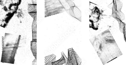 Social media covers . grunge style . Post frame stories templates.  Layout for promotion .Media banner .Vector